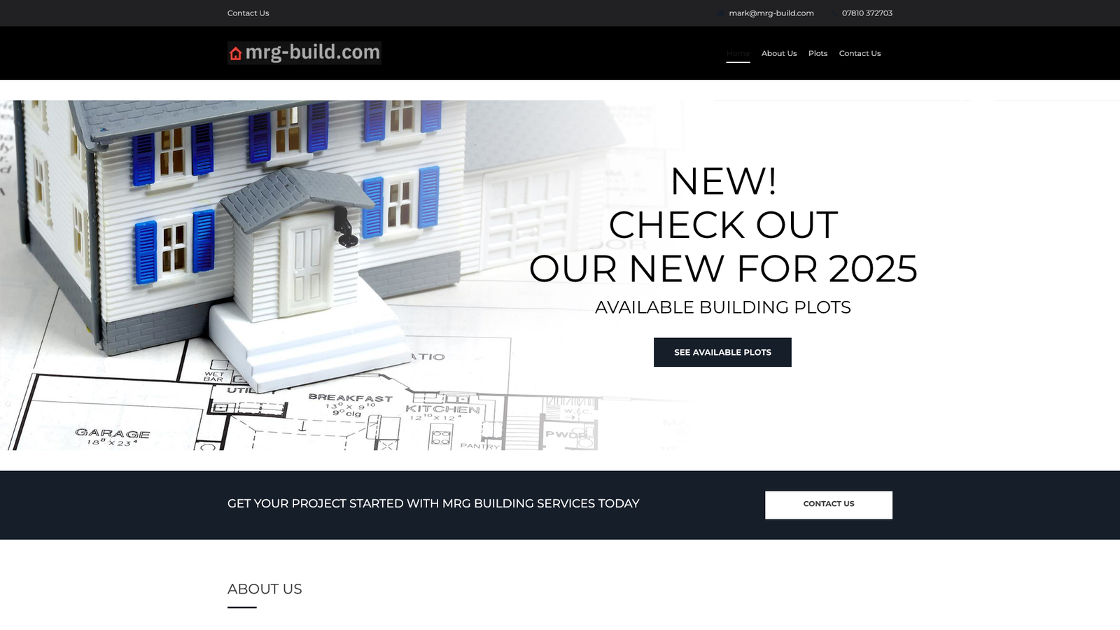 MRG Build WordPress website homepage preview